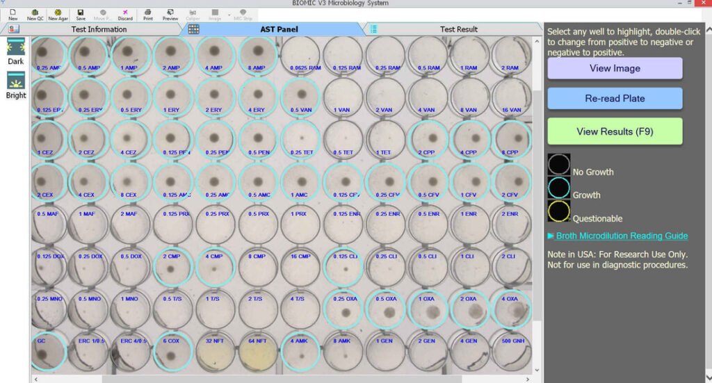MICRONAUT Gram Positive Plate* Brightfield Lighting