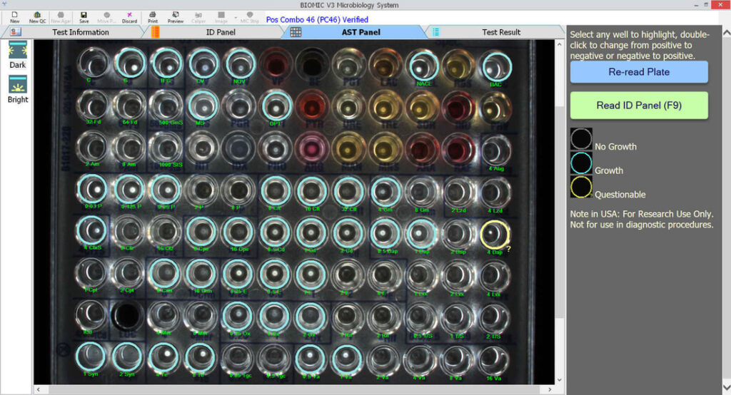 MicroScan Combo AST-ID Plate* - Darkfield Lighting